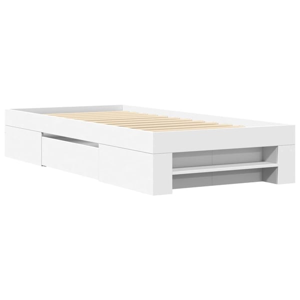 vidaXL Sengeramme hvit 90x200 cm konstruert tre