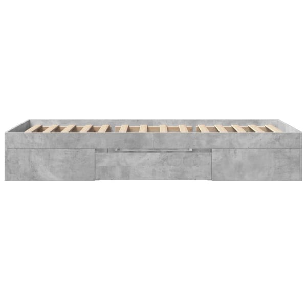 vidaXL Sengeramme betonggrå 90x200 cm konstruert tre
