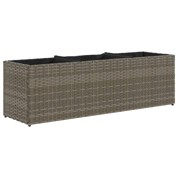 vidaXL Plantekasser med 3 potter 2 stk grå 105x30x32 cm polyrotting