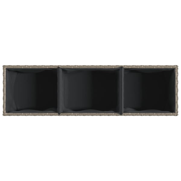 vidaXL Plantekasser med 3 potter 2 stk grå 105x30x32 cm polyrotting