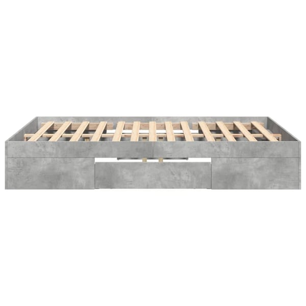 vidaXL Sengeramme betonggrå 120x190 cm konstruert tre