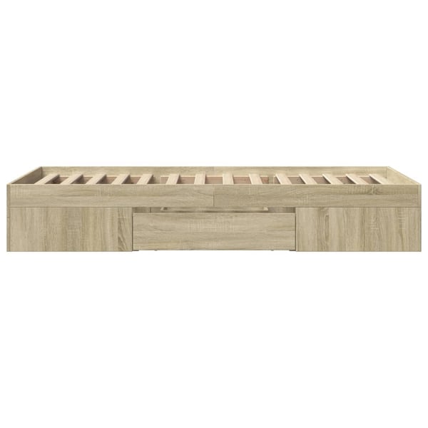 vidaXL Sengeramme uten madrass sonoma eik 75x190 cm konstruert tre