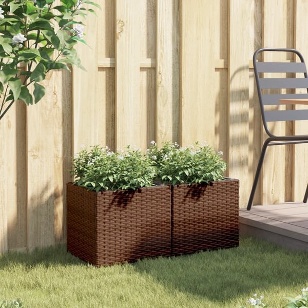 vidaXL Plantekasser 2 stk brun 36x30x32 cm polyrotting