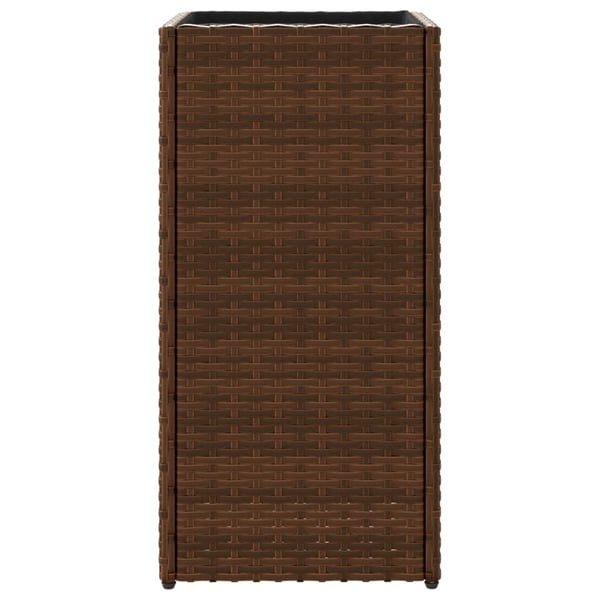 vidaXL Kukkalaatikot 2 kpl ruskea 30x30x60 cm polyrottinki