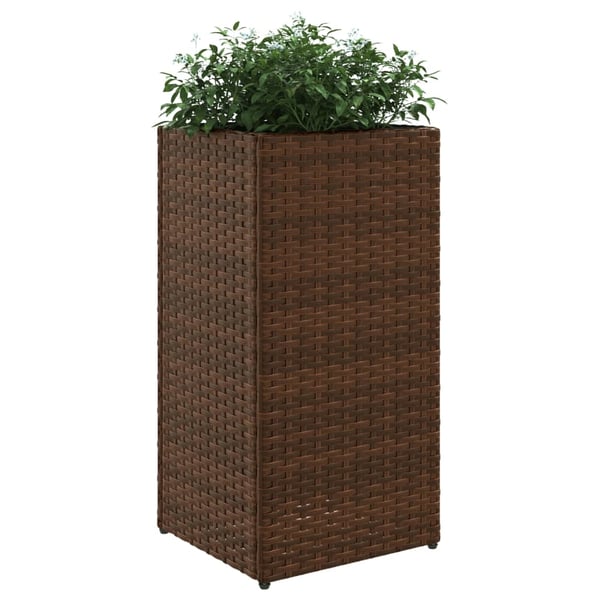 vidaXL Kukkalaatikot 2 kpl ruskea 30x30x60 cm polyrottinki