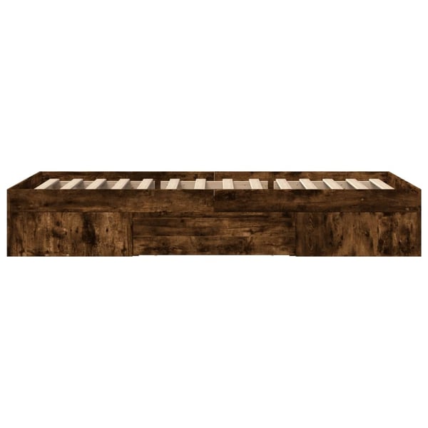 vidaXL sengeramme 75x190 cm konstrueret træ røget egetræsfarve