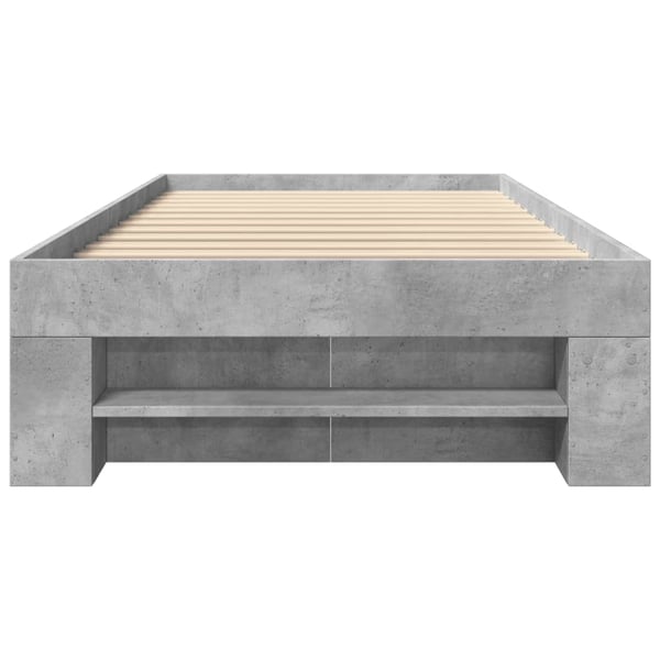 vidaXL Sengeramme betonggrå 100x200 cm konstruert tre