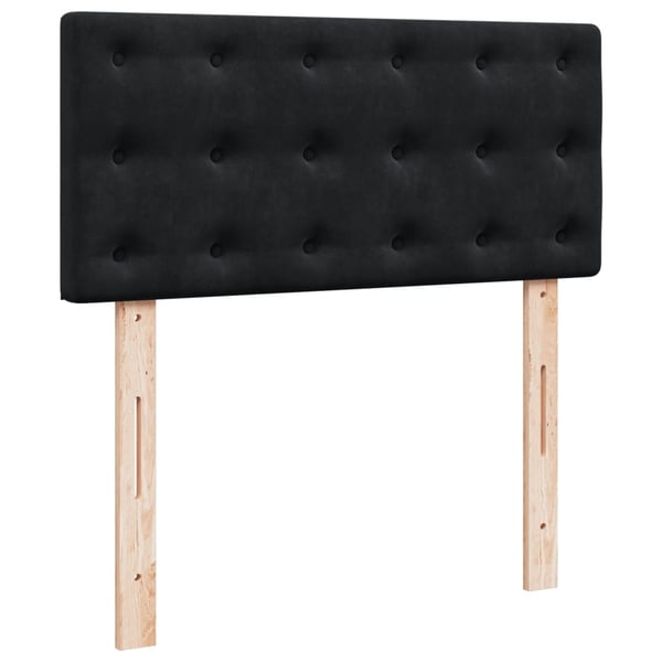 vidaXL Ramsäng med madrass svart 90x190 cm sammet
