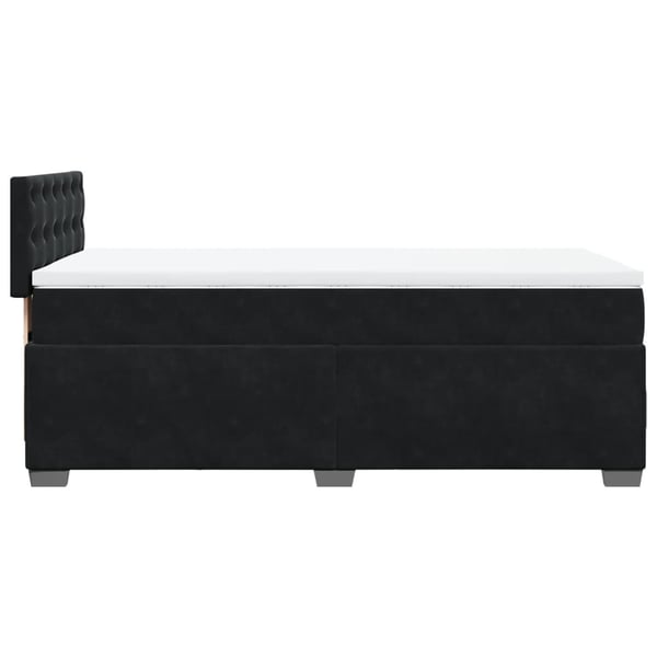 vidaXL Ramsäng med madrass svart 90x190 cm sammet