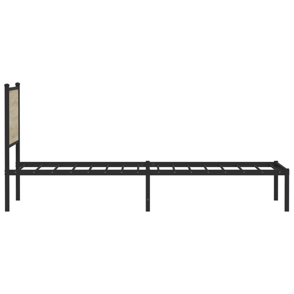 vidaXL Sengeramme i metall uten madrass sonoma eik 107x203 cm