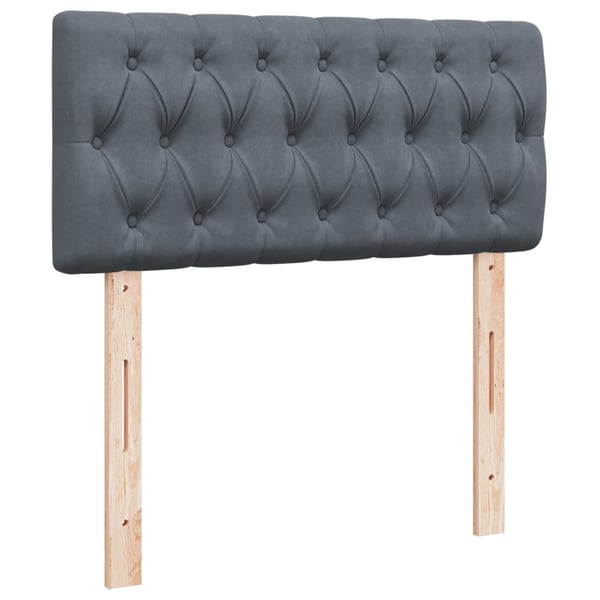 vidaXL Ramsäng med madrass mörkgrå 80x200 cm sammet
