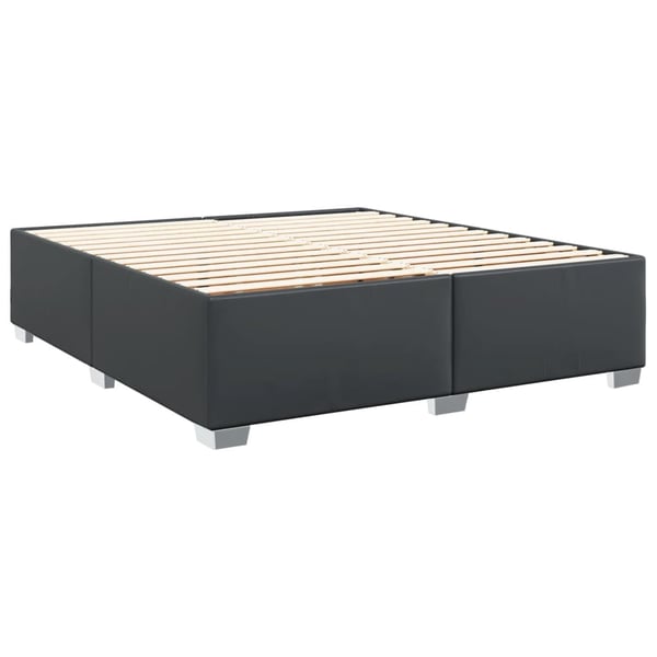 vidaXL kontinentalseng med madras 200x200 cm kunstlæder sort