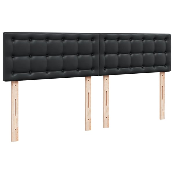 vidaXL Ramsäng med madrass svart 200x200 cm konstläder