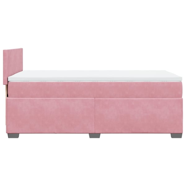 vidaXL kontinentalseng med madras 90x190 cm fløjl pink