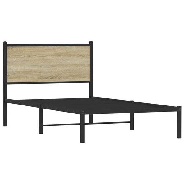 vidaXL sengeramme uden madras 100x190 cm metal sonoma-eg
