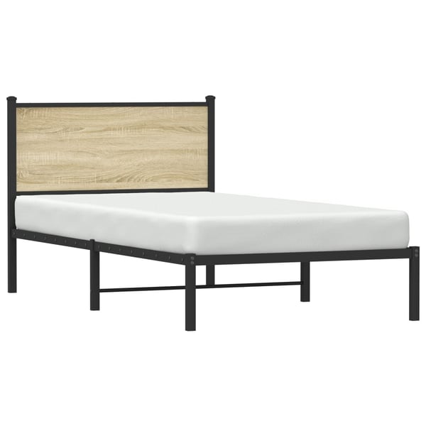 vidaXL sengeramme uden madras 100x190 cm metal sonoma-eg