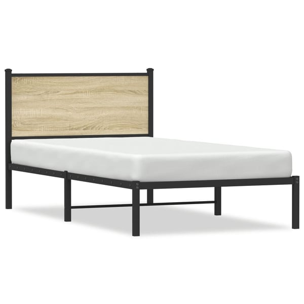 vidaXL sengeramme uden madras 100x190 cm metal sonoma-eg
