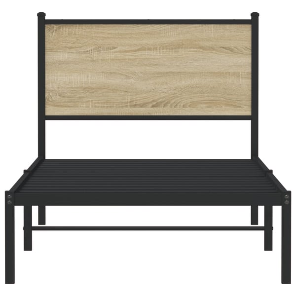 vidaXL sengeramme uden madras 75x190 cm metal sonoma-eg