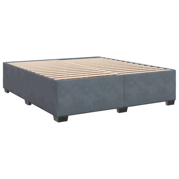 vidaXL Ramsäng med madrass mörkgrå 180x200 cm sammet