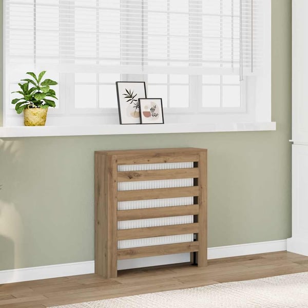 vidaXL radiatorskjuler 78x20x82 cm konstrueret træ egetræsfarvet