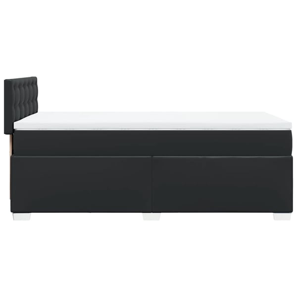 vidaXL kontinentalseng med madras 90x200 cm kunstlæder sort