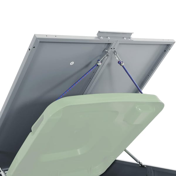 vidaXL Søppeldunkskur for 2 dunker grå 138x79x117 cm stål