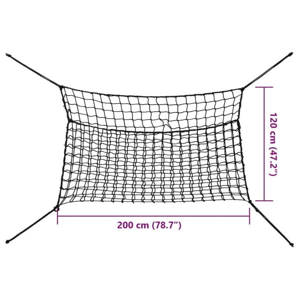 vidaXL hønet 2 stk. 200x120 cm PP rektangulær sort