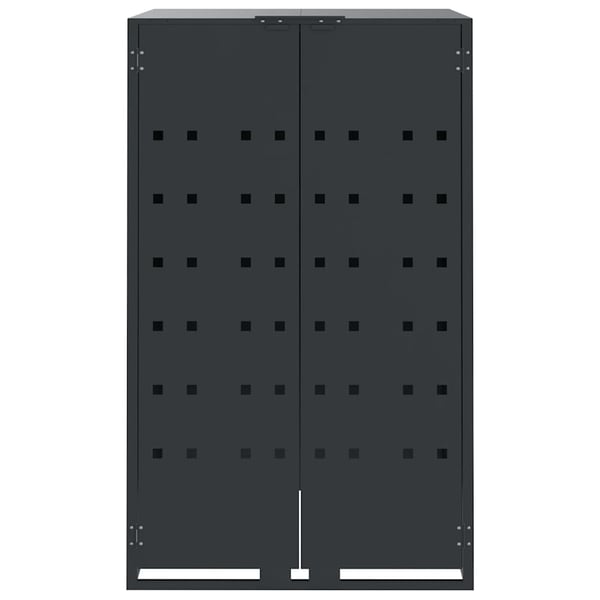 vidaXL Søppeldunkskur for 5 dunker antrasitt 345x79x117 cm stål