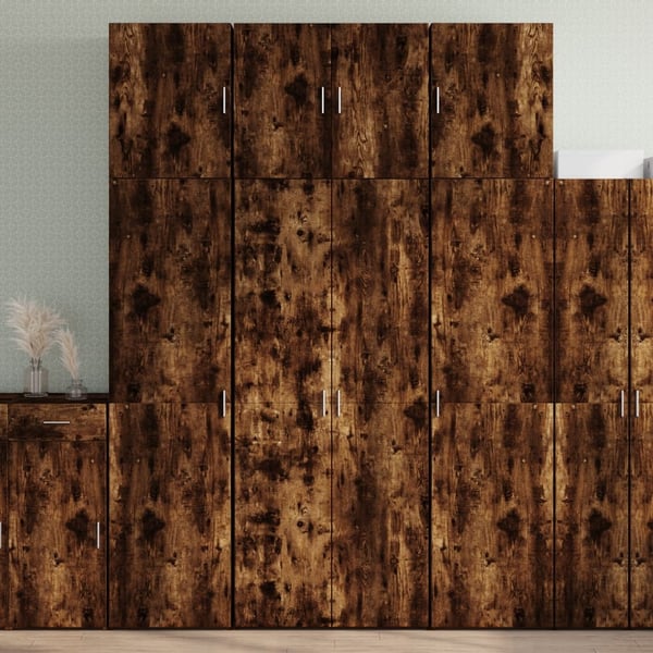 vidaXL skab 80x42,5x249 cm konstrueret træ røget egetræsfarve
