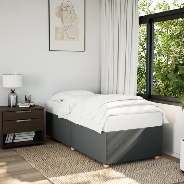 vidaXL Sengeramme uden madras Mørkegrå 100x200 cm Stof