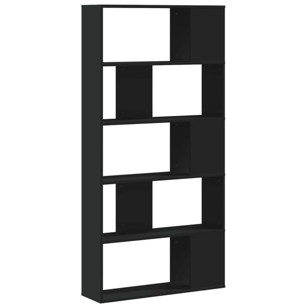 vidaXL bogreol 80,5x23,5x162,5 cm 5 hylder konstrueret træ sort