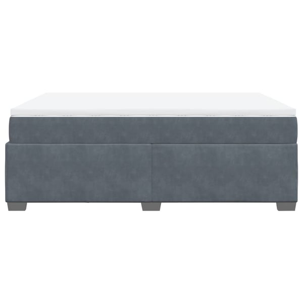 vidaXL Ramsäng med madrass mörkgrå 140x200 cm sammet