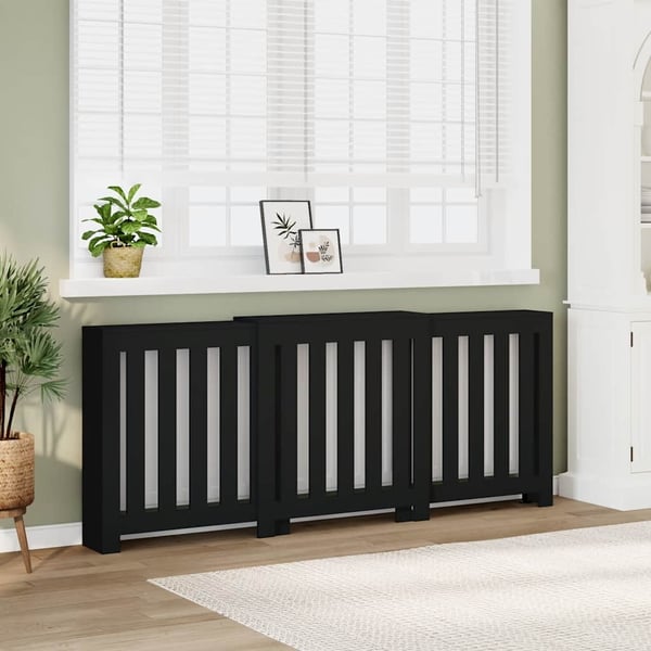 vidaXL radiatorskjuler 205x21,5x83,5 cm konstrueret træ sort