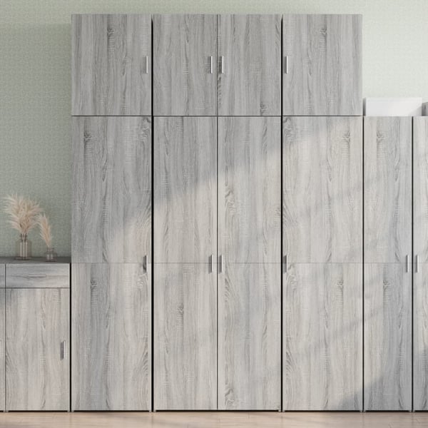 vidaXL Kaappi harmaa Sonoma 80x42,5x249 cm tekninen puu