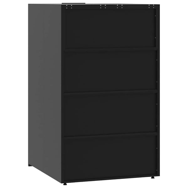 vidaXL Søppeldunkskur for 6 dunker svart 414x79x117 cm stål