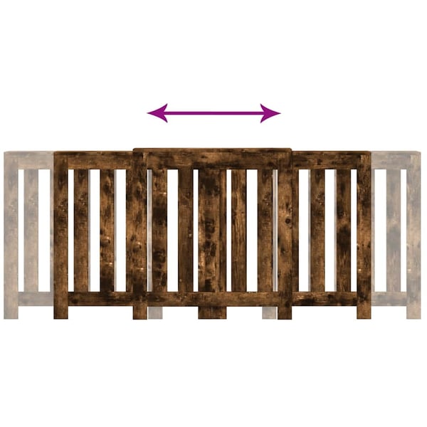vidaXL Radiatordeksel røkt eik 205x21,5x83,5 cm konstruert tre