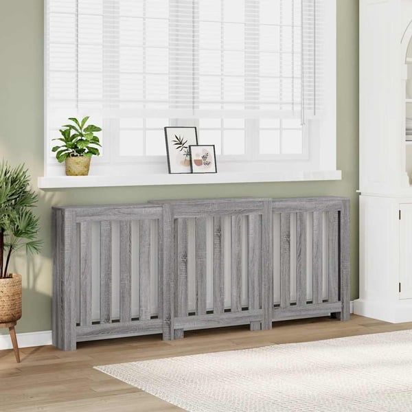 vidaXL Radiatordeksel grå sonoma 205x21,5x83,5 cm konstruert tre