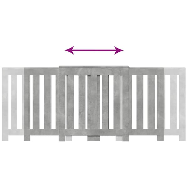 vidaXL Radiatordeksel betonggrå 205x21,5x83,5 cm konstruert tre