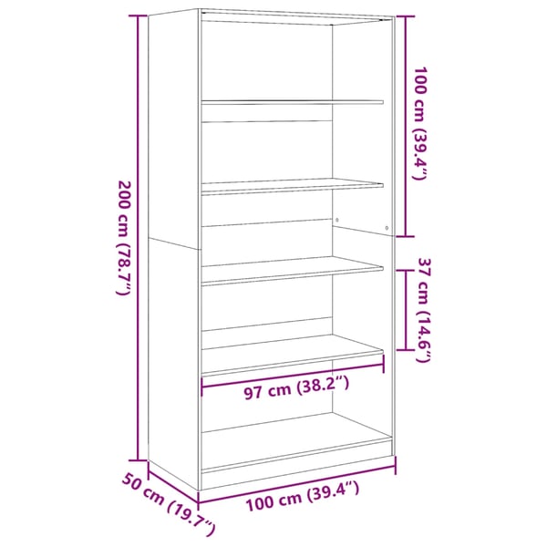 vidaXL Garderobeskap hvit 100x50x200 cm sponplate