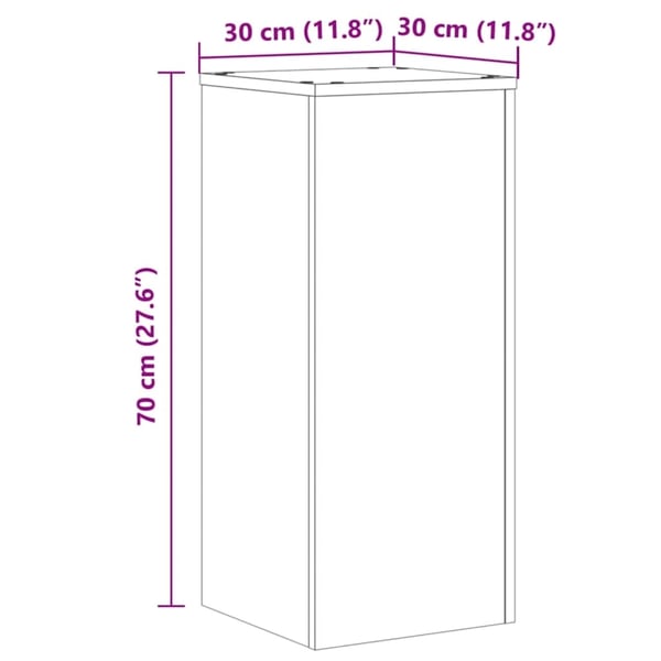 vidaXL Plantestativer 2 stk artisan eik 30x30x70 cm konstruert tre