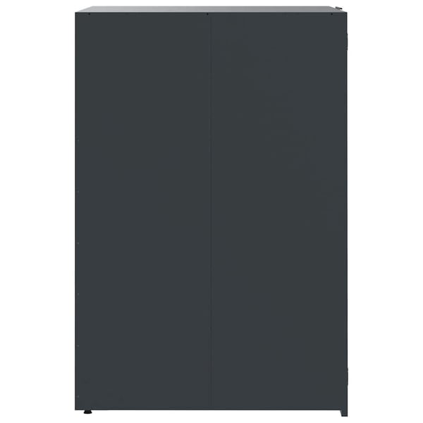 vidaXL Søppeldunkskur for 6 dunker antrasitt 414x79x117 cm stål