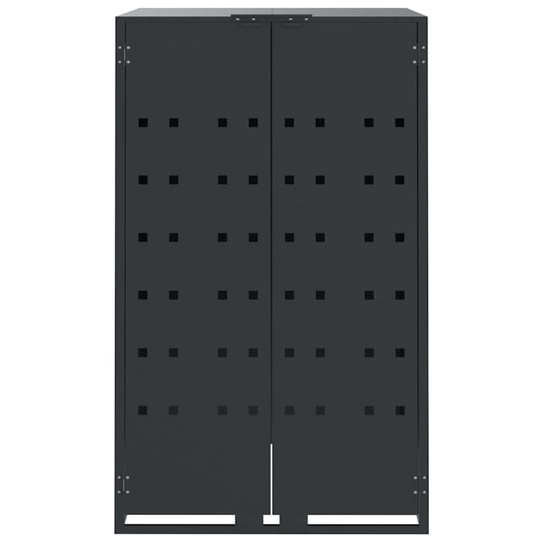 vidaXL Søppeldunkskur for 6 dunker antrasitt 414x79x117 cm stål
