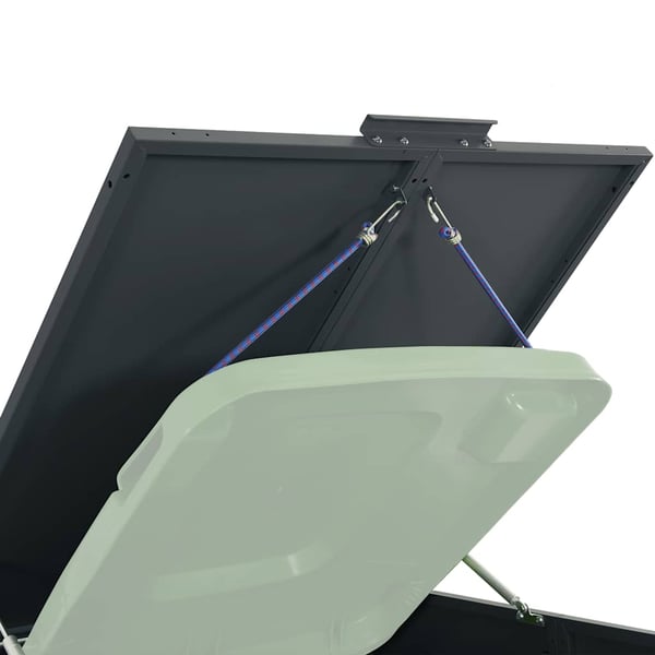 vidaXL Søppeldunkskur for 6 dunker antrasitt 414x79x117 cm stål