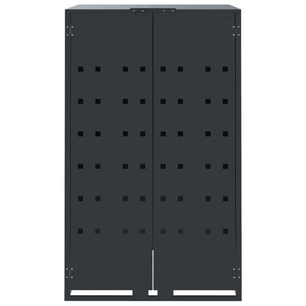 vidaXL Søppeldunkskur for 4 dunker antrasitt 276x79x117 cm stål