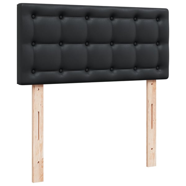 vidaXL kontinentalseng med madras 100x200 cm kunstlæder sort