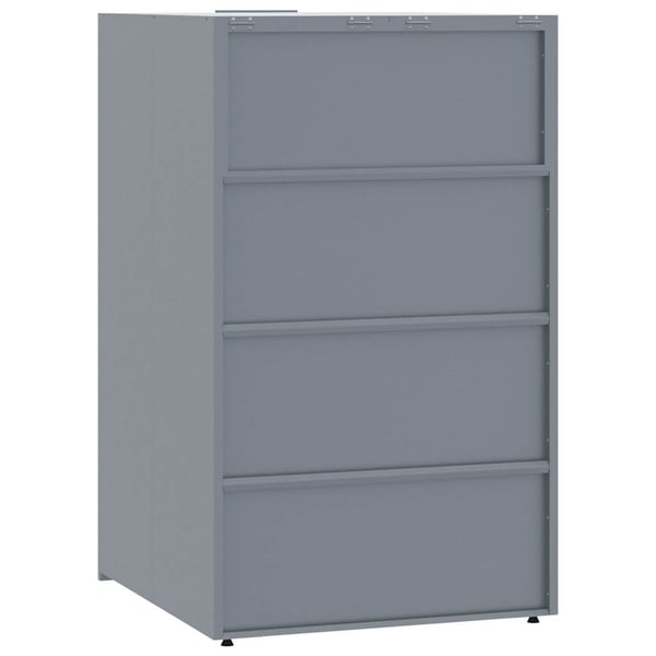 vidaXL Søppeldunkskur for 4 dunker grå 276x79x117 cm stål
