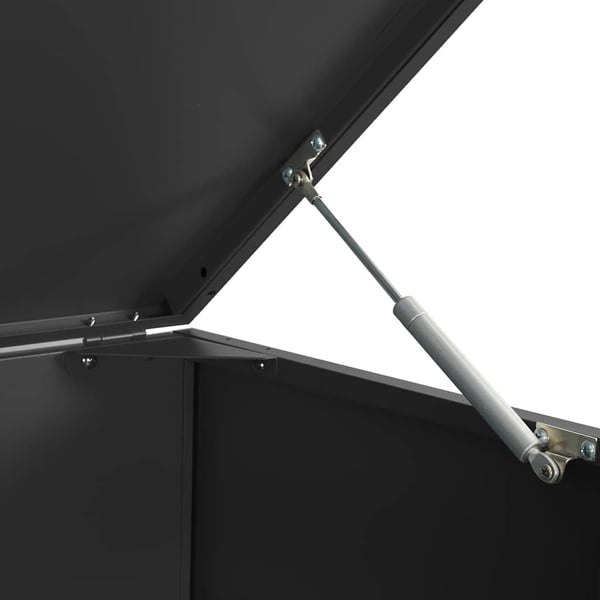 vidaXL Søppeldunkskur for 3 dunker svart 207x79x117 cm stål