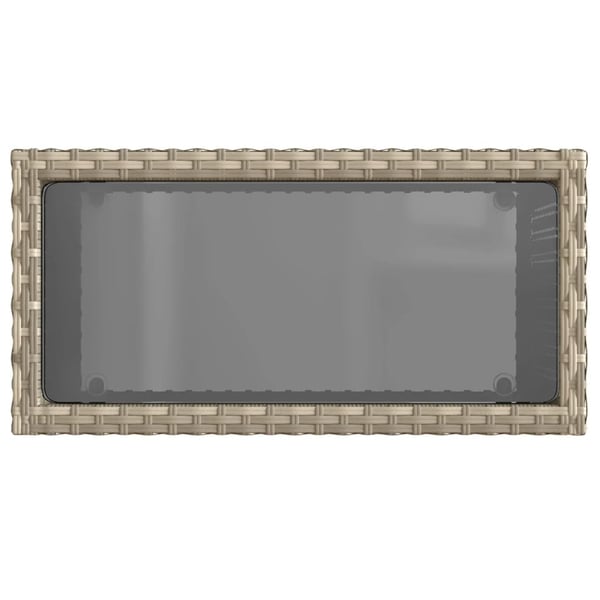 vidaXL Hagebord med glassplate lysegrå 58x27,5x55 cm polyrotting
