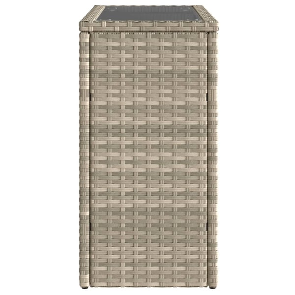 vidaXL Hagebord med glassplate lysegrå 58x27,5x55 cm polyrotting