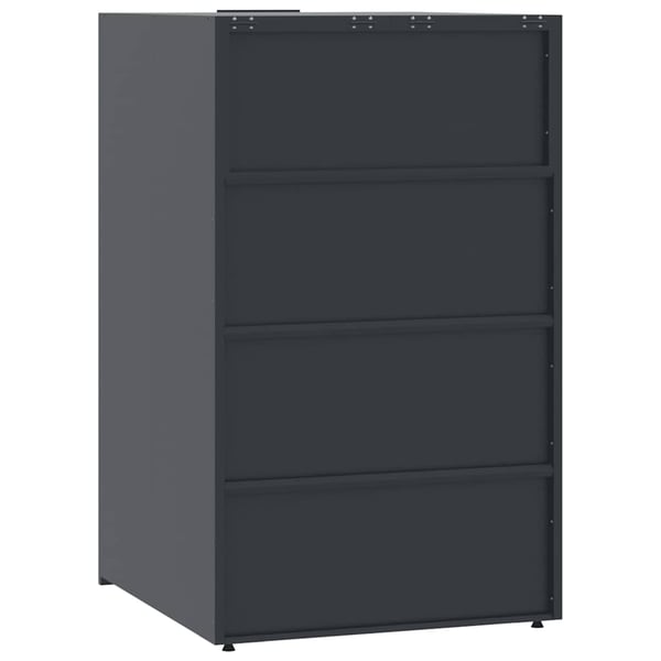 vidaXL Oppbevaring av søppelbøtter for enkeltdunker antrasitt 69x79x117 cm stål